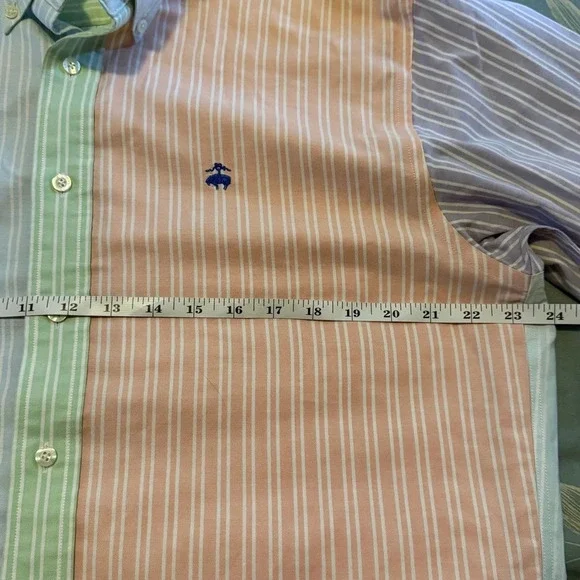 Brooks Brothers Pastel Striped Button Down Shirt Size M - Picture 9 of 10